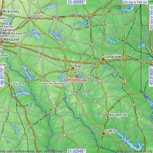 Topographic map of Whitehouse