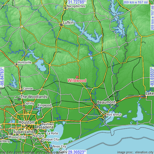 Topographic map of Wildwood