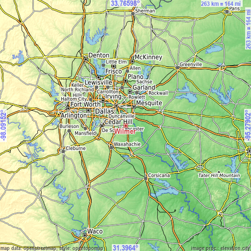 Topographic map of Wilmer