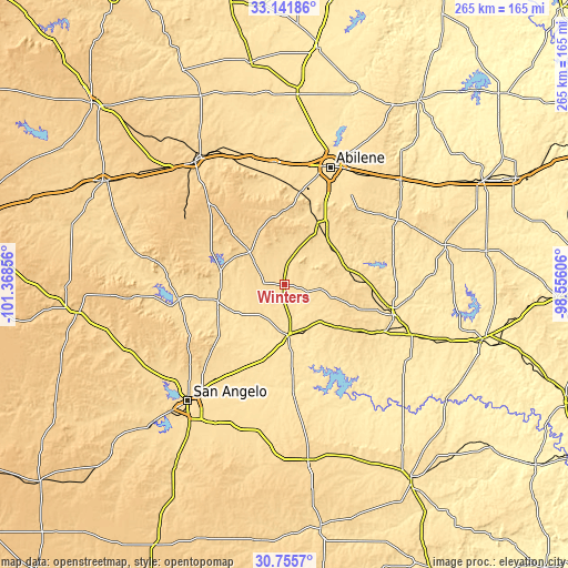 Topographic map of Winters