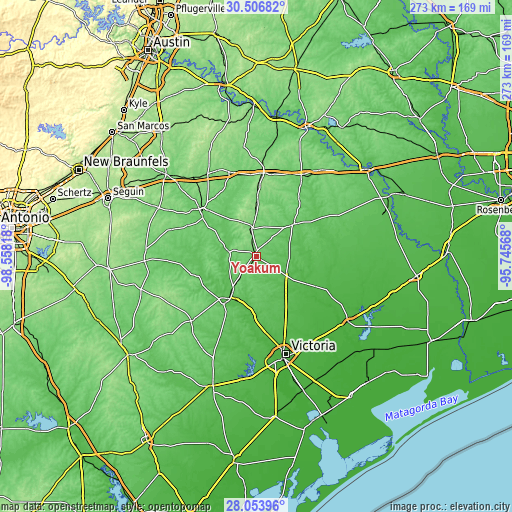 Topographic map of Yoakum