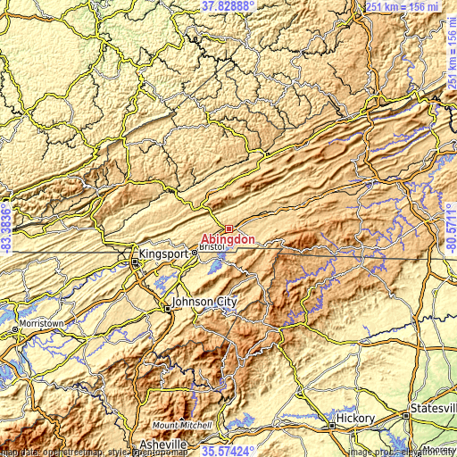 Topographic map of Abingdon