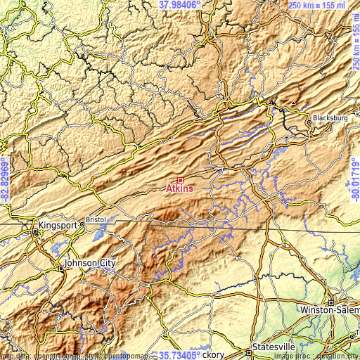 Topographic map of Atkins