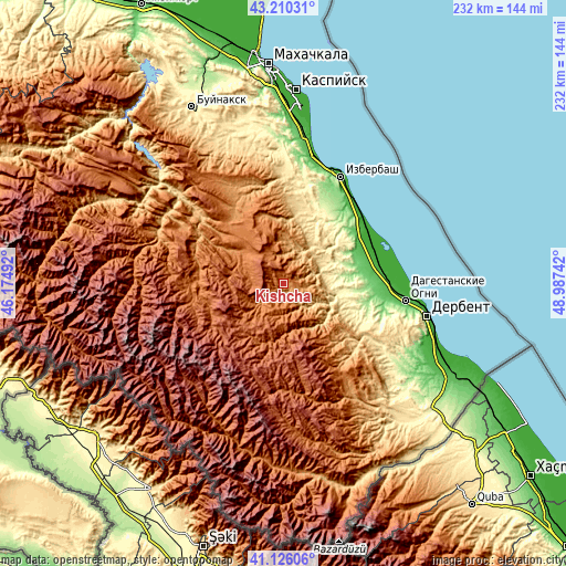 Topographic map of Kishcha