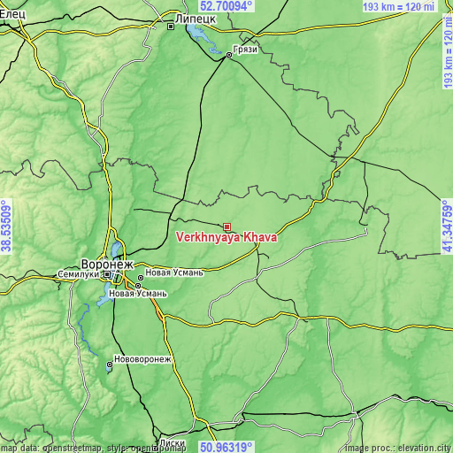 Topographic map of Verkhnyaya Khava