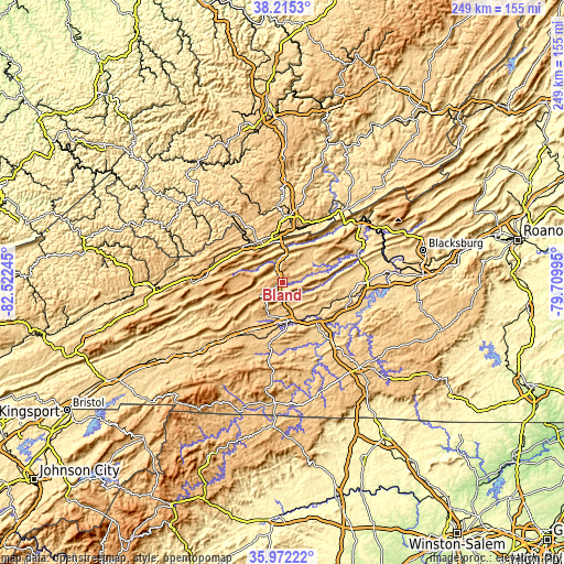 Topographic map of Bland