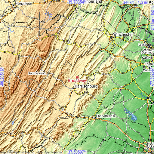 Topographic map of Broadway