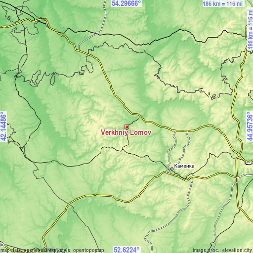 Topographic map of Verkhniy Lomov