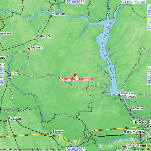 Topographic map of Verkhniy Landekh