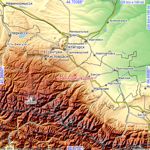 Topographic map of Verkhniy Kurkuzhin