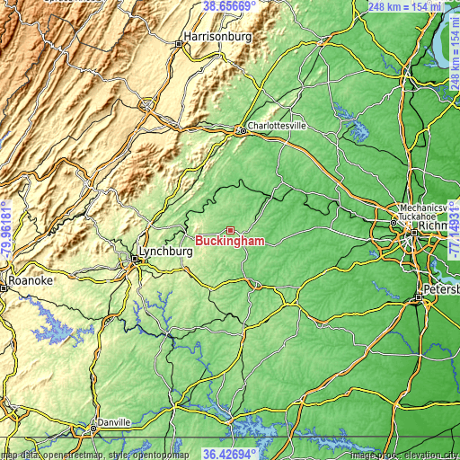 Topographic map of Buckingham