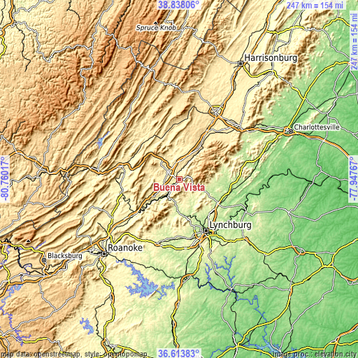 Topographic map of Buena Vista