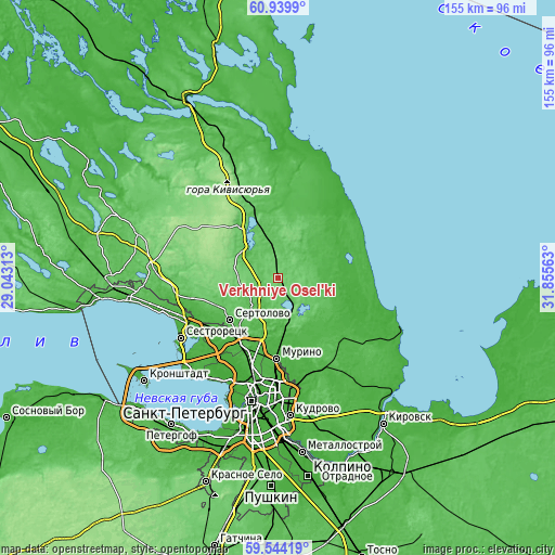 Topographic map of Verkhniye Osel’ki