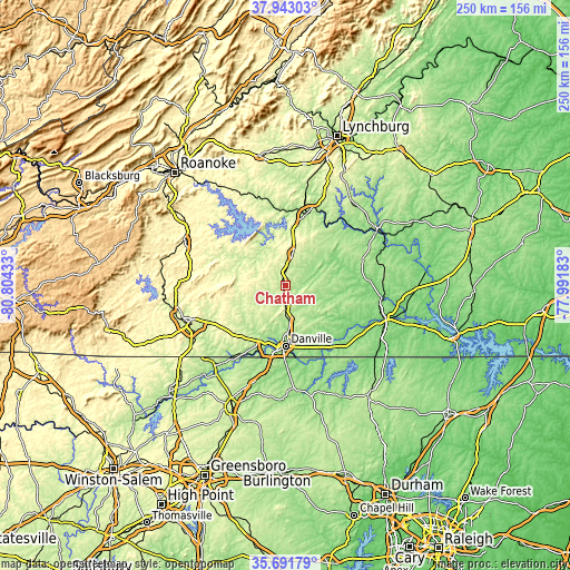 Topographic map of Chatham