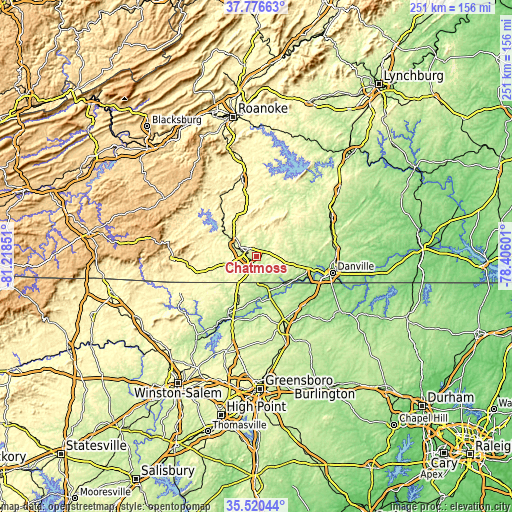 Topographic map of Chatmoss