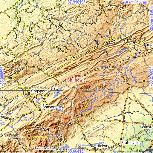 Topographic map of Chilhowie