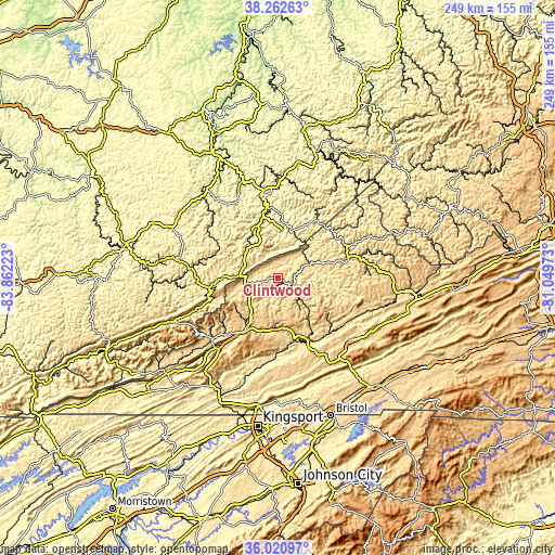 Topographic map of Clintwood