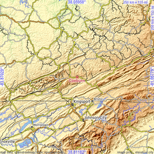 Topographic map of Coeburn