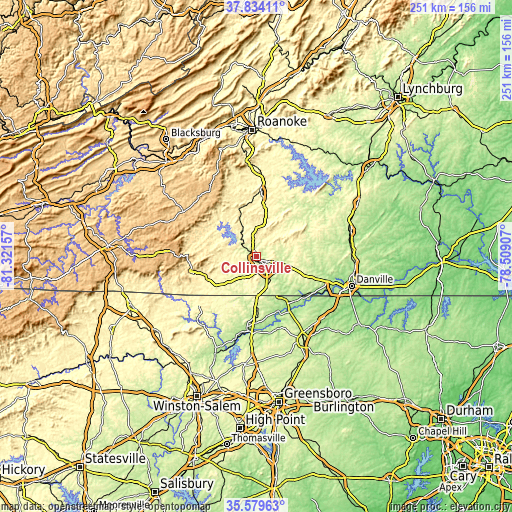 Topographic map of Collinsville