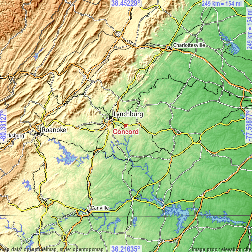 Topographic map of Concord