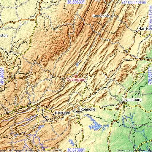 Topographic map of Covington