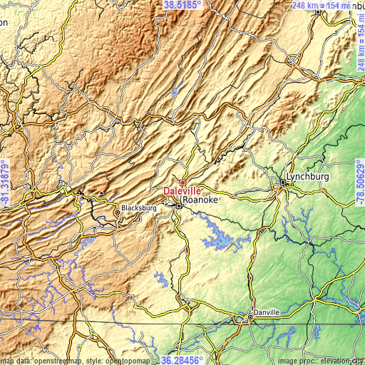 Topographic map of Daleville