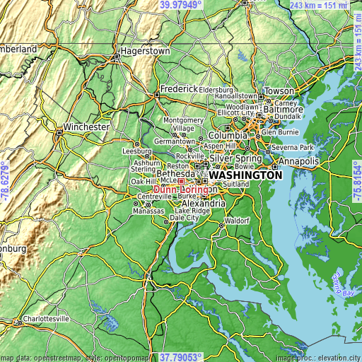 Topographic map of Dunn Loring