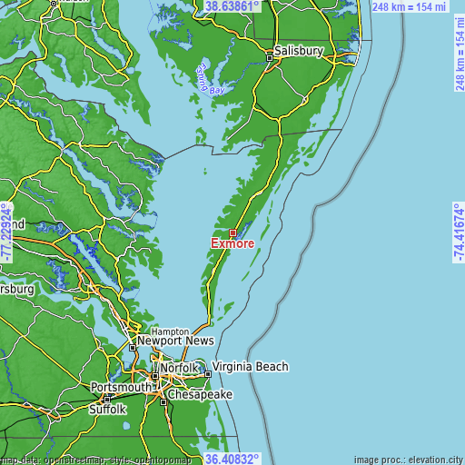 Topographic map of Exmore