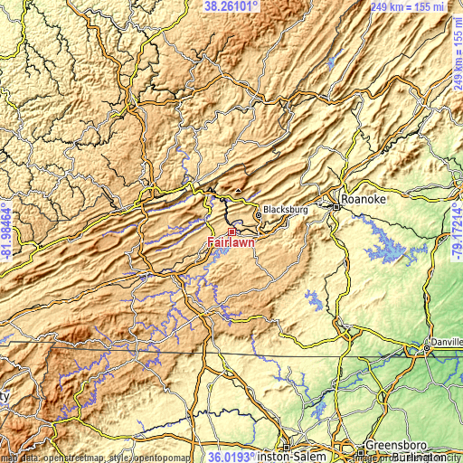 Topographic map of Fairlawn