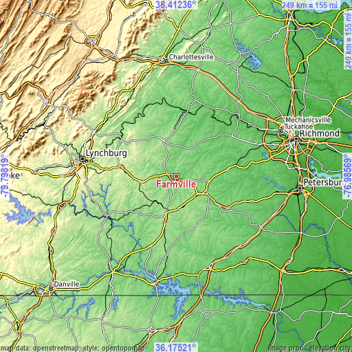 Topographic map of Farmville