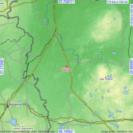 Topographic map of Vel’ye