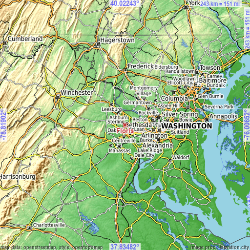 Topographic map of Floris