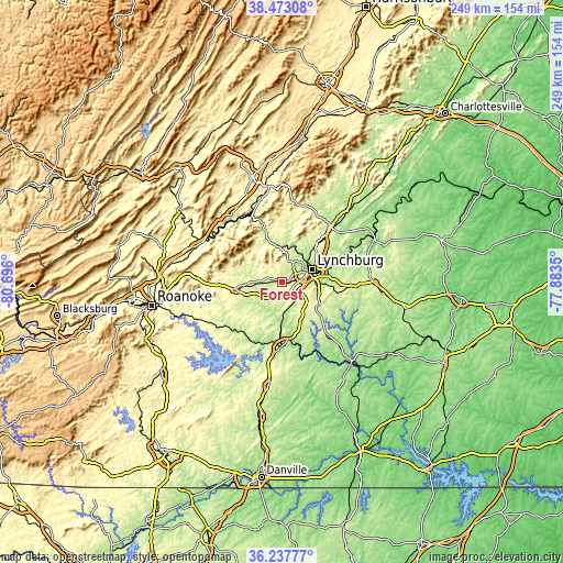 Topographic map of Forest