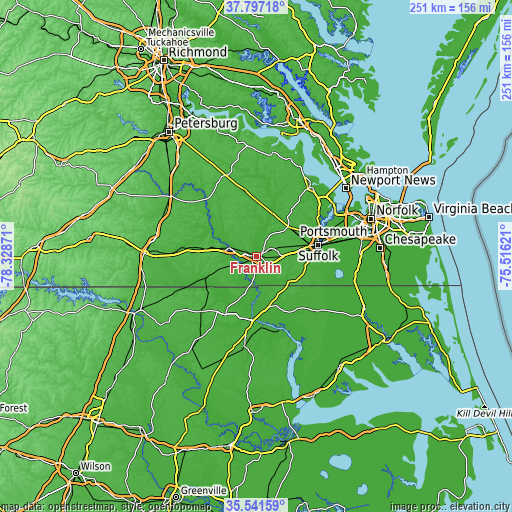 Topographic map of Franklin