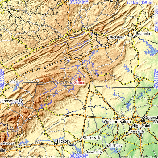 Topographic map of Galax