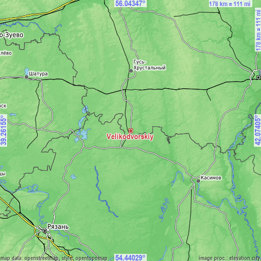 Topographic map of Velikodvorskiy