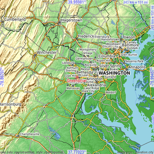 Topographic map of Greenbriar