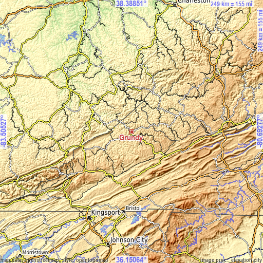 Topographic map of Grundy