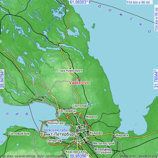 Topographic map of Vaskelovo