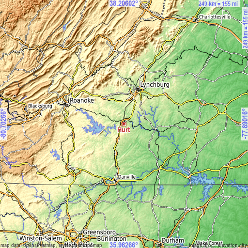 Topographic map of Hurt