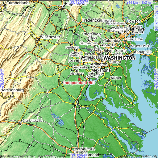 Topographic map of Independent Hill