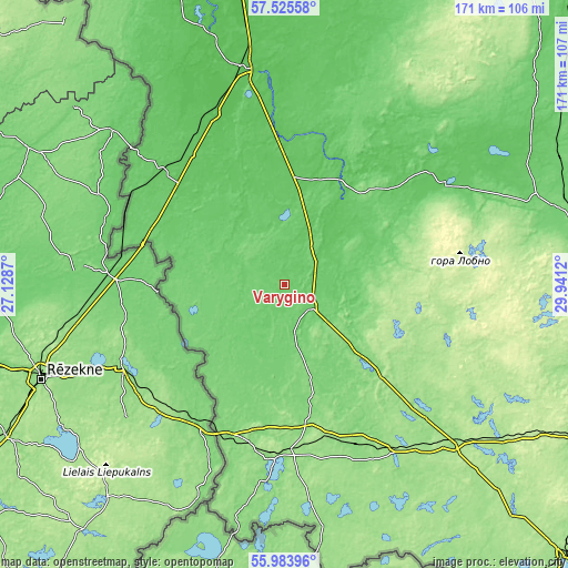 Topographic map of Varygino