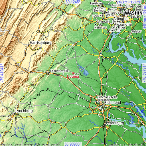 Topographic map of Louisa