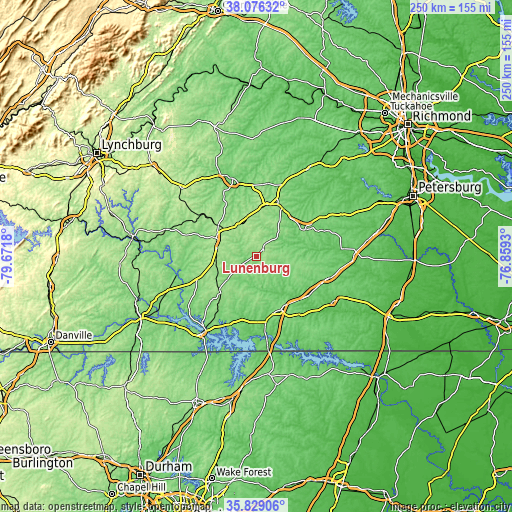 Topographic map of Lunenburg