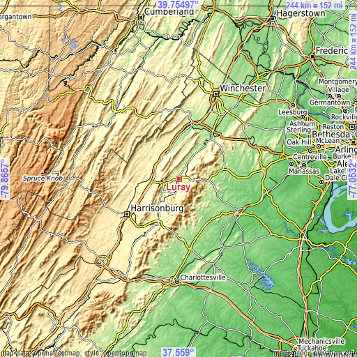 Topographic map of Luray