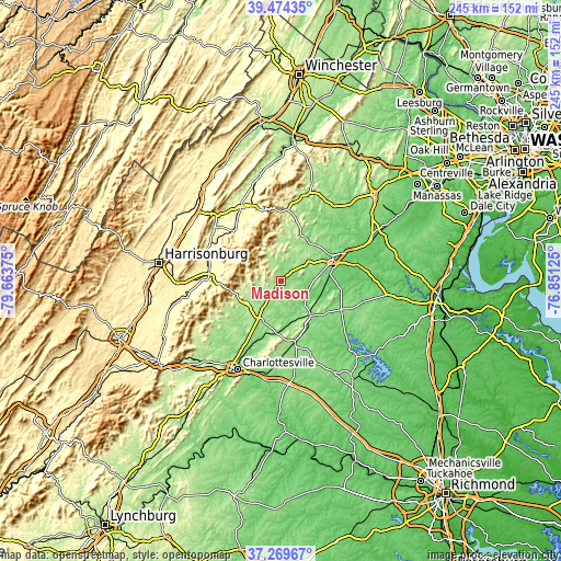 Topographic map of Madison