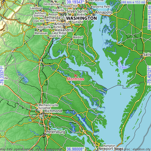 Topographic map of Montross