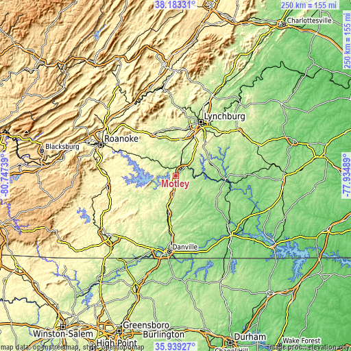 Topographic map of Motley