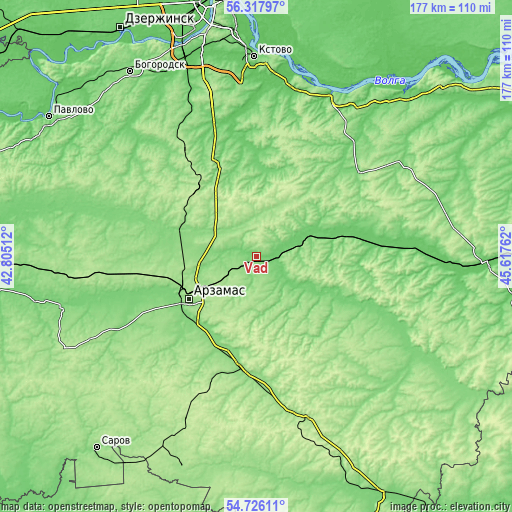 Topographic map of Vad