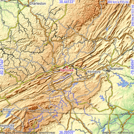 Topographic map of Narrows